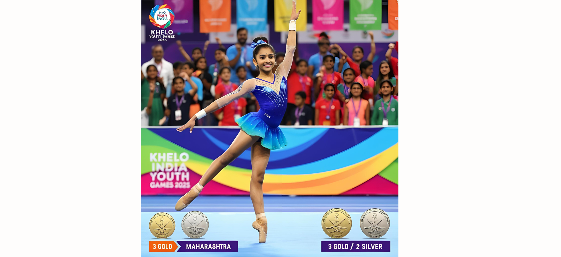 Khelo India Youth Games 2025: Maharashtra’s Parina Shines Bright in Rhythmic Gymnastics with 3 Gold and 2 Silver Medals hummernews.in