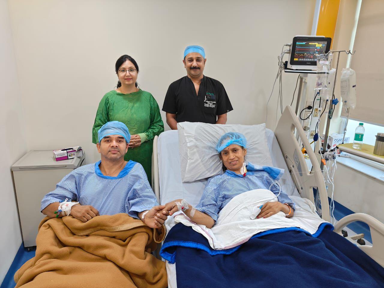 In a Rare Act of Love, Husband donates kidney to Wife on Karwa Chauth at Fortis Noida hummernews.in